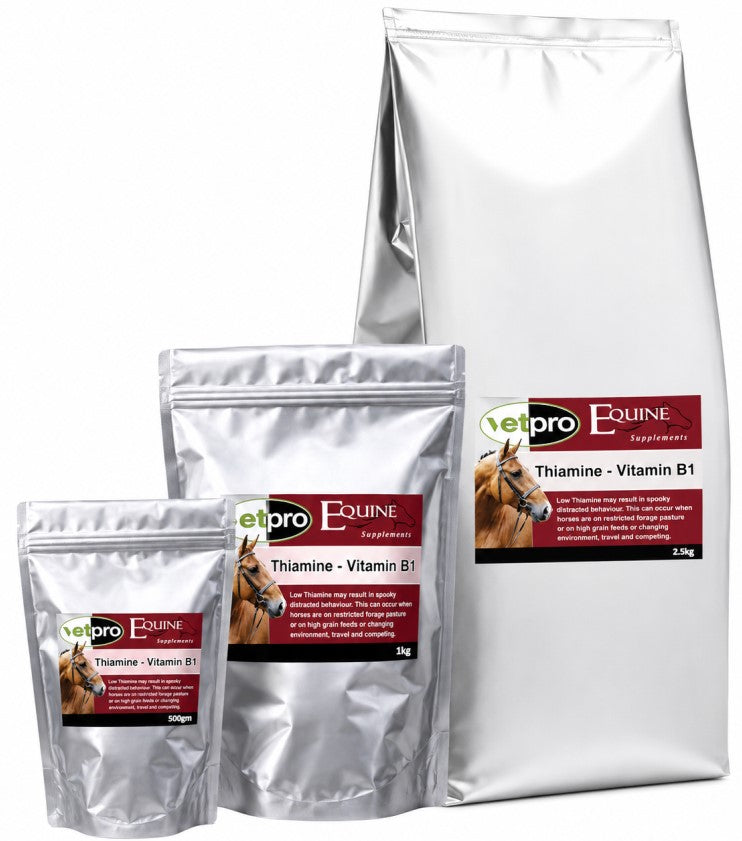 B1 Thiamine to calm nervous unsettled horses