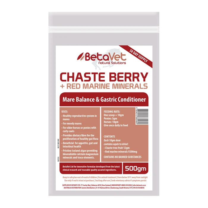 chaste berry and red marine minerals mare balance and gastric conditioner