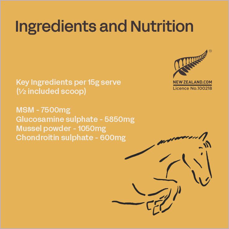 fourflax msm, glucosamine mussel chrondroitin