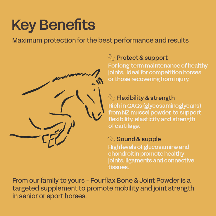 fourflax horse joint powder for support and flexibility