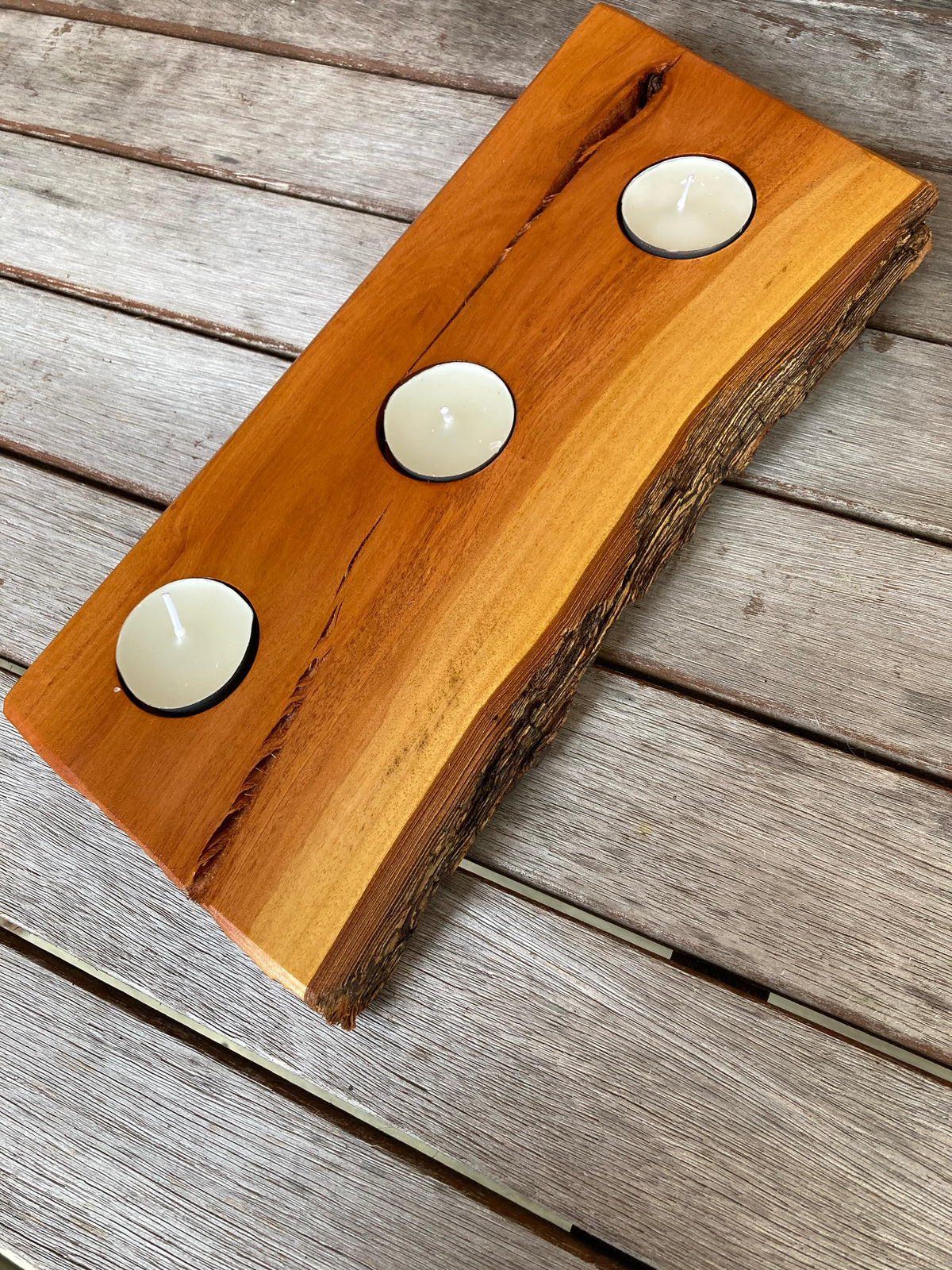 Timber candle holder NZ made